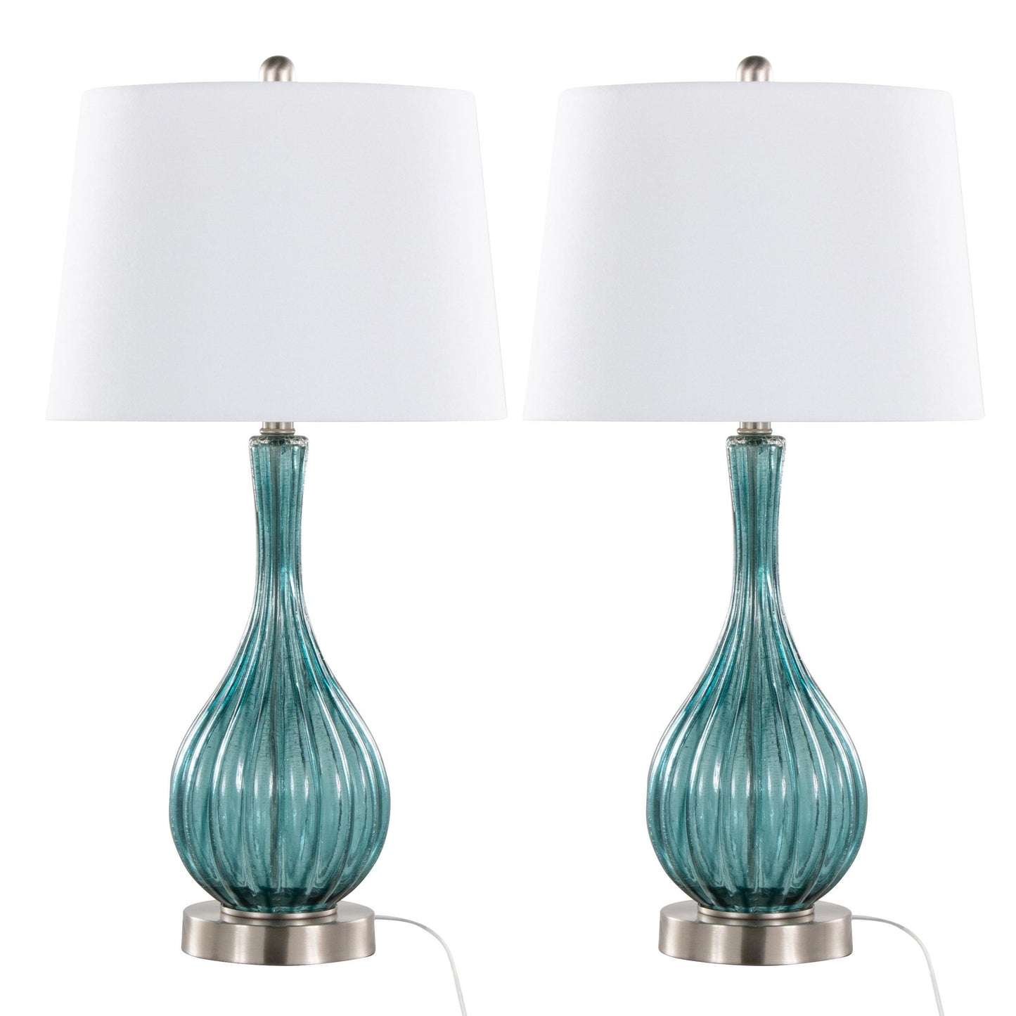 Jenny 27" Glass Table Lamp - Set of 2 By LumiSource - GTG27-JENNY BUBNIW2 | Table Lamps | Modishstore - 3