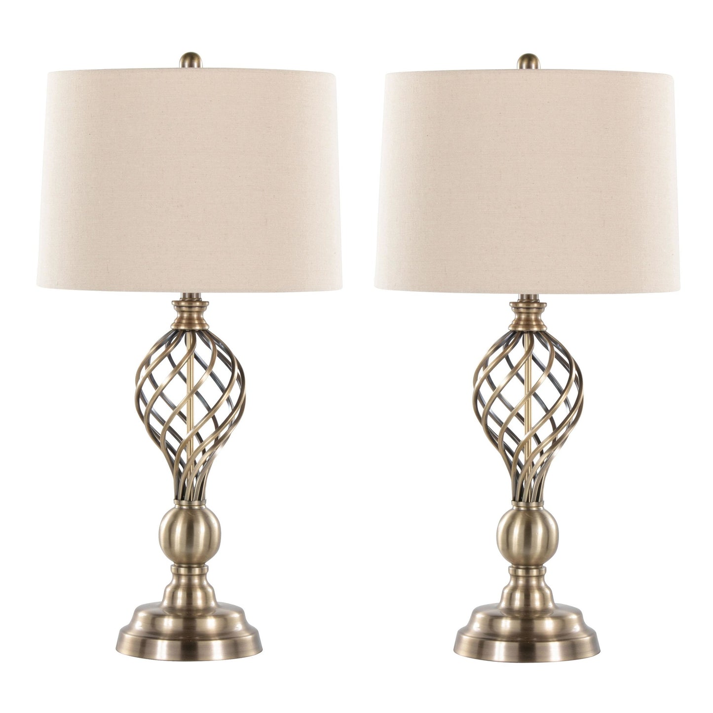 Linx Twist 29" Metal Table Lamp - Set of 2 By LumiSource - GTI29-LINXTWST ASBW2 | Table Lamps | Modishstore