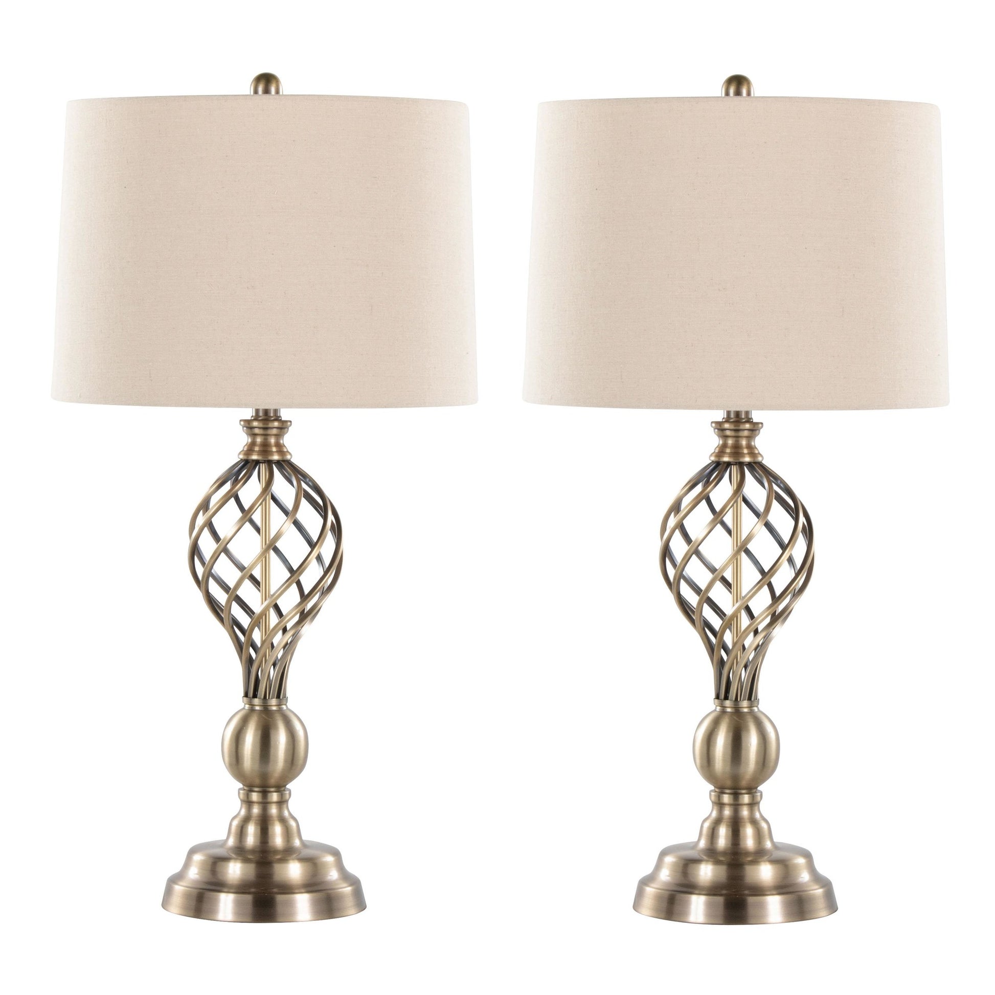 Linx Twist 29" Metal Table Lamp - Set of 2 By LumiSource - GTI29-LINXTWST ASBW2 | Table Lamps | Modishstore