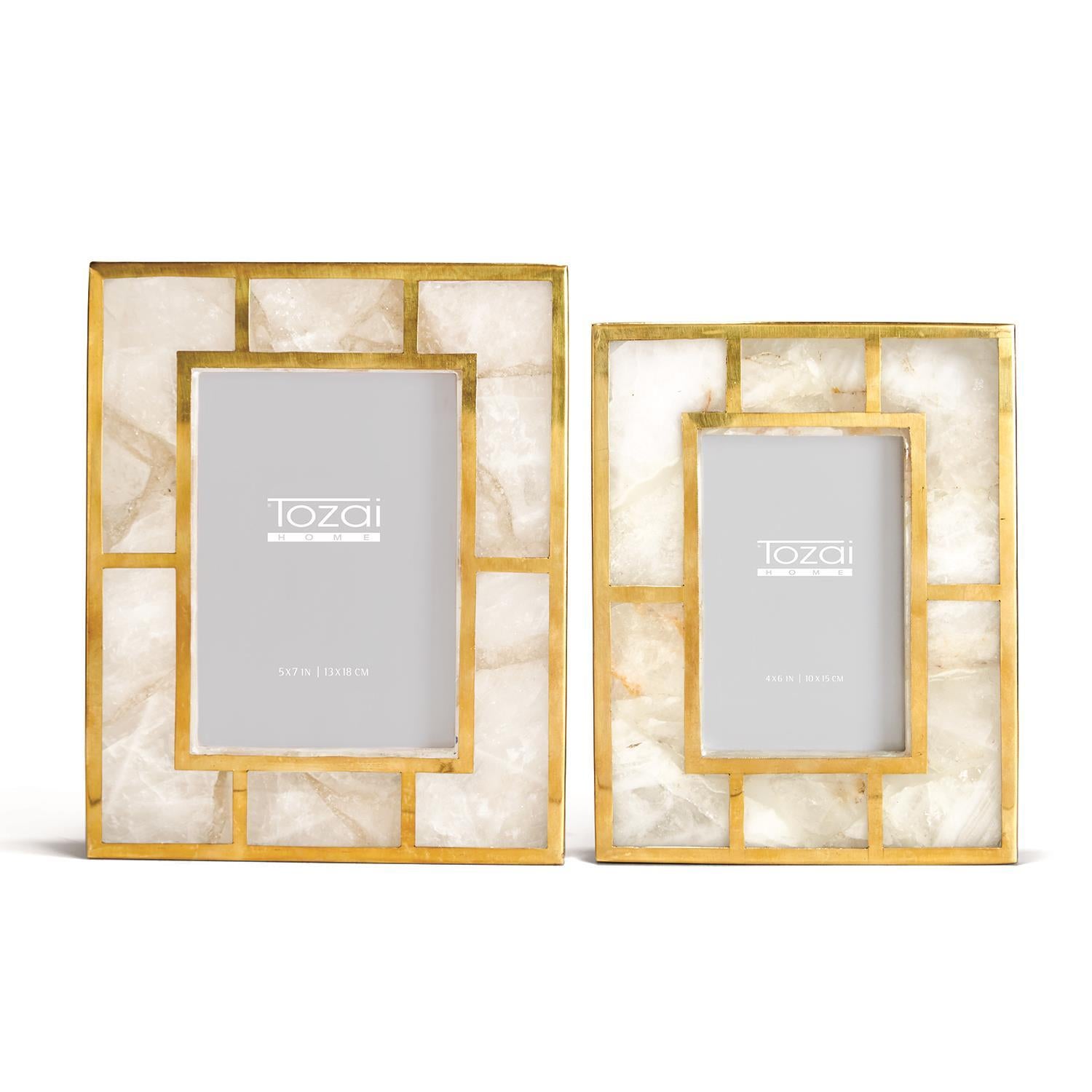 White Quartz Photo Frame Incl 2 Sizes Set Of 4 By Tozai Home | Frames | Modishstore - 2