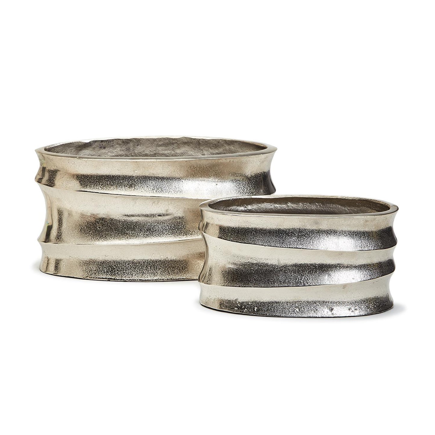 Silver Wave Cachepots Set Of 4 By Tozai Home | Planters, Troughs & Cachepots | Modishstore - 3