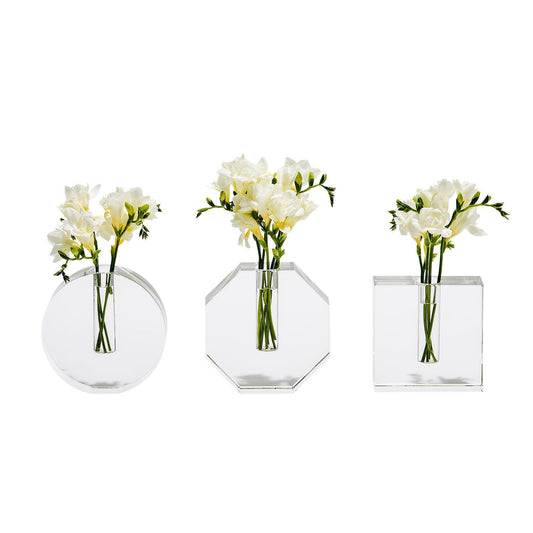 Crystal Bud Vase Asst 3 Shapes Set Of 6 By Tozai Home | Vases | Modishstore - 1