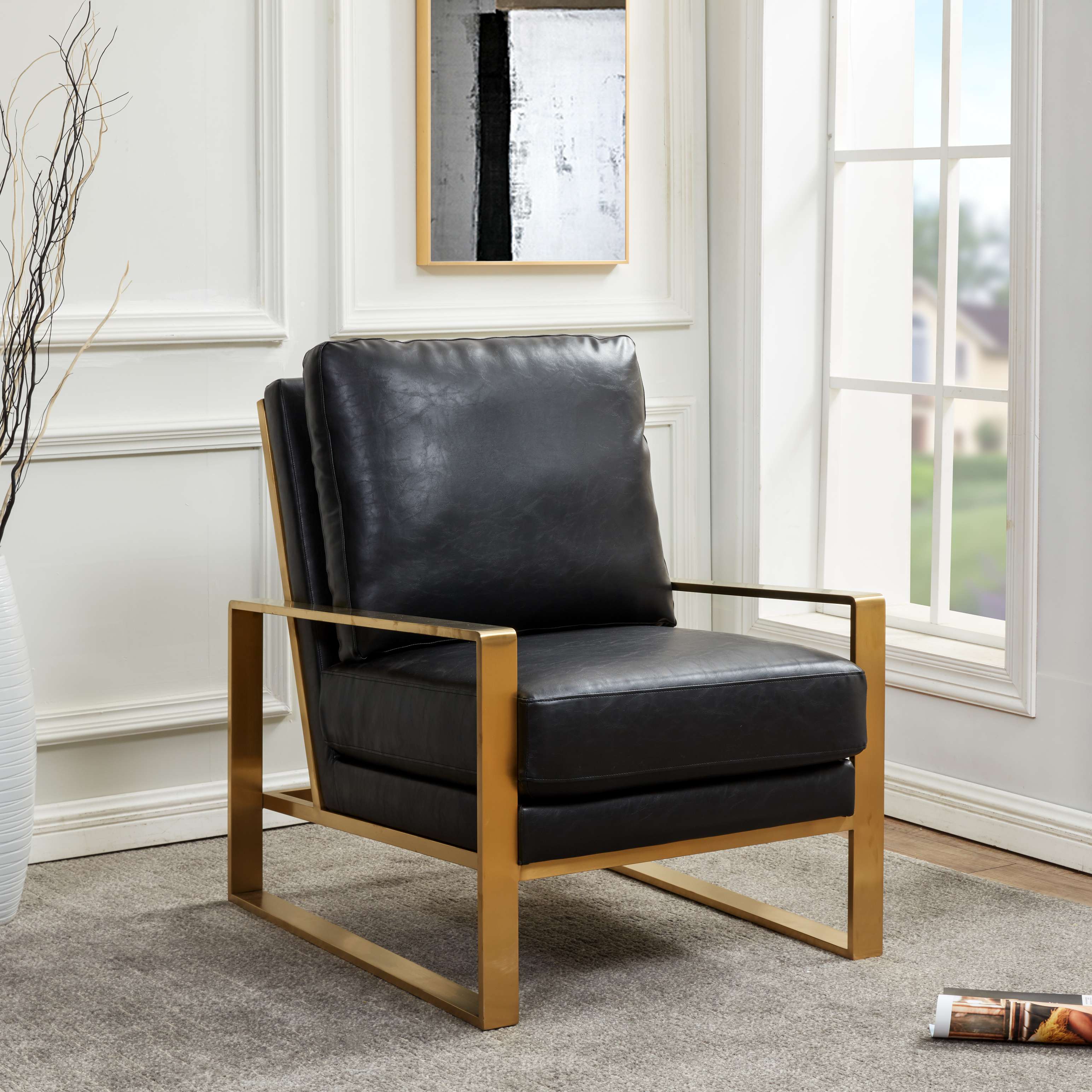 Accent chair best sale with gold frame