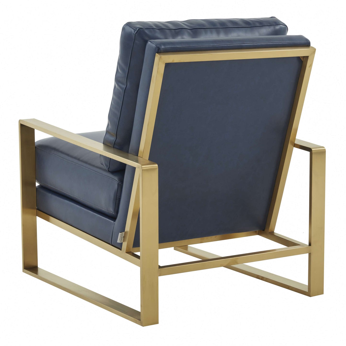 LeisureMod Jefferson Leather Modern Design Accent Armchair With Elegant Gold Frame | Armchairs | Modishstore - 22