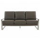 LeisureMod Jefferson Contemporary Modern Design Leather Sofa With Silver Frame | Sofas | Modishstore - 21