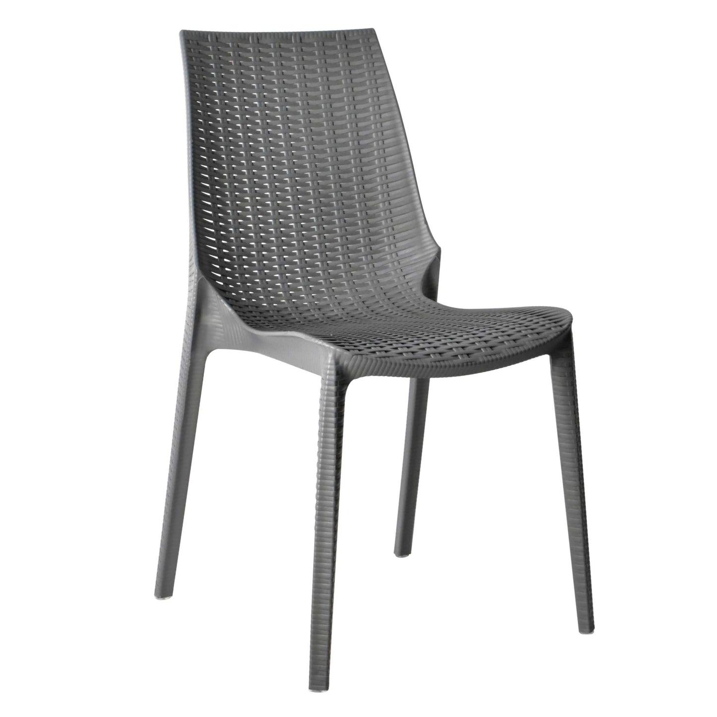 LeisureMod Kent Outdoor Patio Plastic Dining Chair - KC19GR | Outdoor Chairs | Modishstore - 5