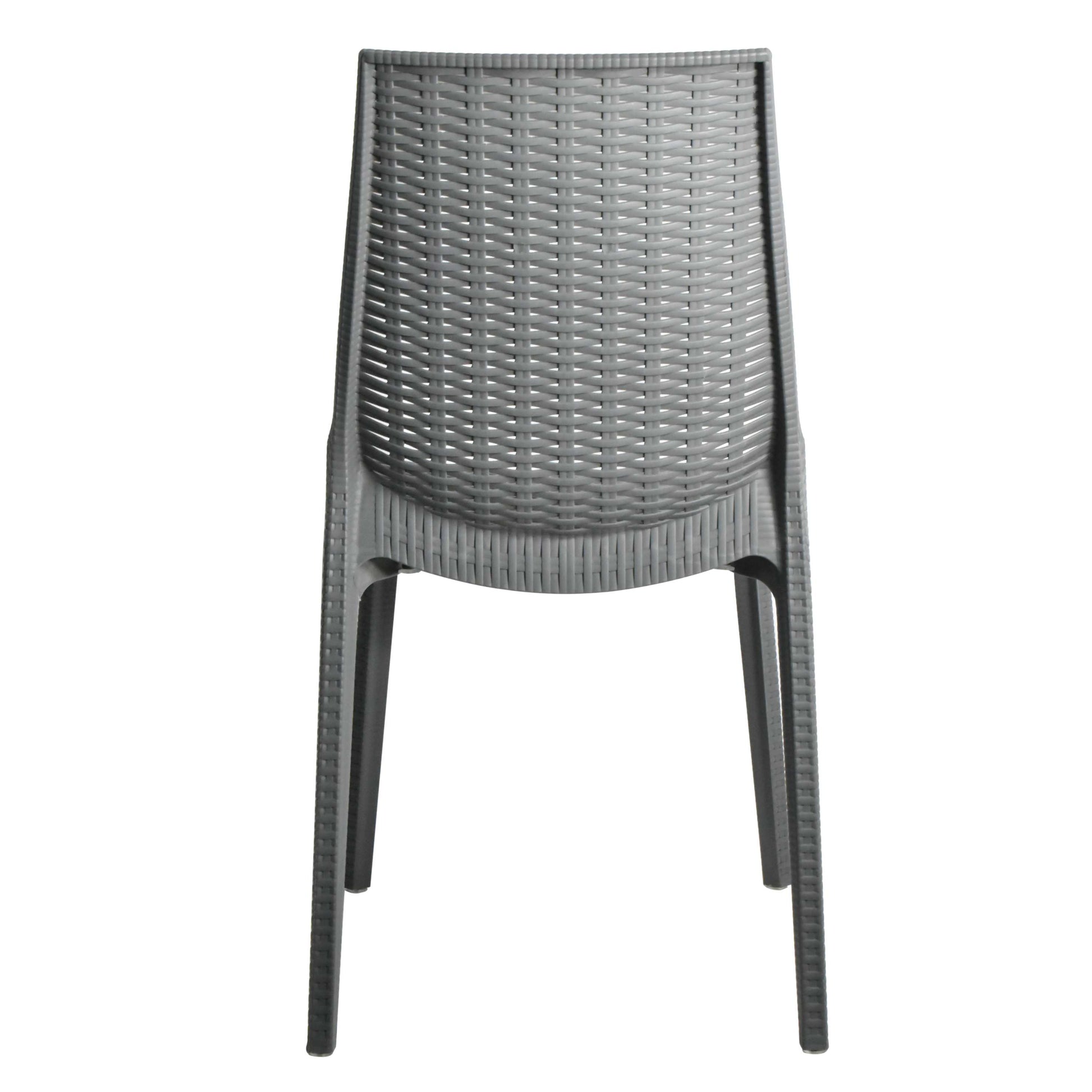 LeisureMod Kent Outdoor Patio Plastic Dining Chair - KC19GR | Outdoor Chairs | Modishstore - 4