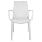 LeisureMod Kent Outdoor Patio Plastic Dining Arm Chair, Set of 4 - KCA21W4 | Outdoor Chairs | Modishstore - 6