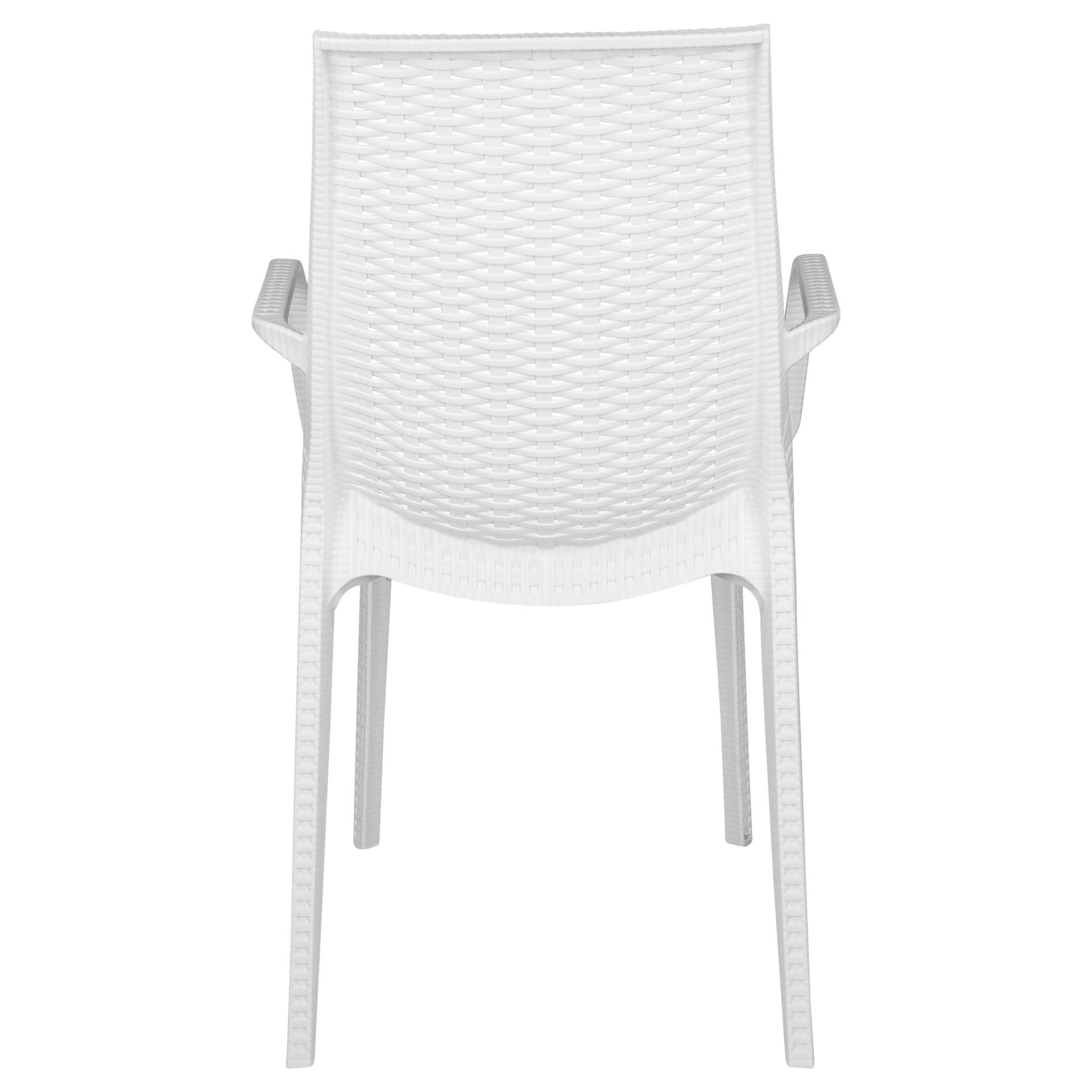 LeisureMod Kent Outdoor Patio Plastic Dining Arm Chair, Set of 4 - KCA21W4 | Outdoor Chairs | Modishstore - 4