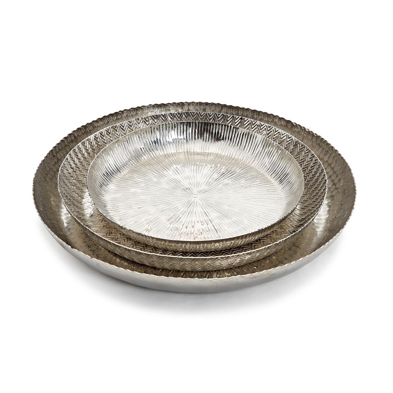 Hammered Tray Set Of 6 By Tozai Home | Decorative Trays & Dishes | Modishstore - 3