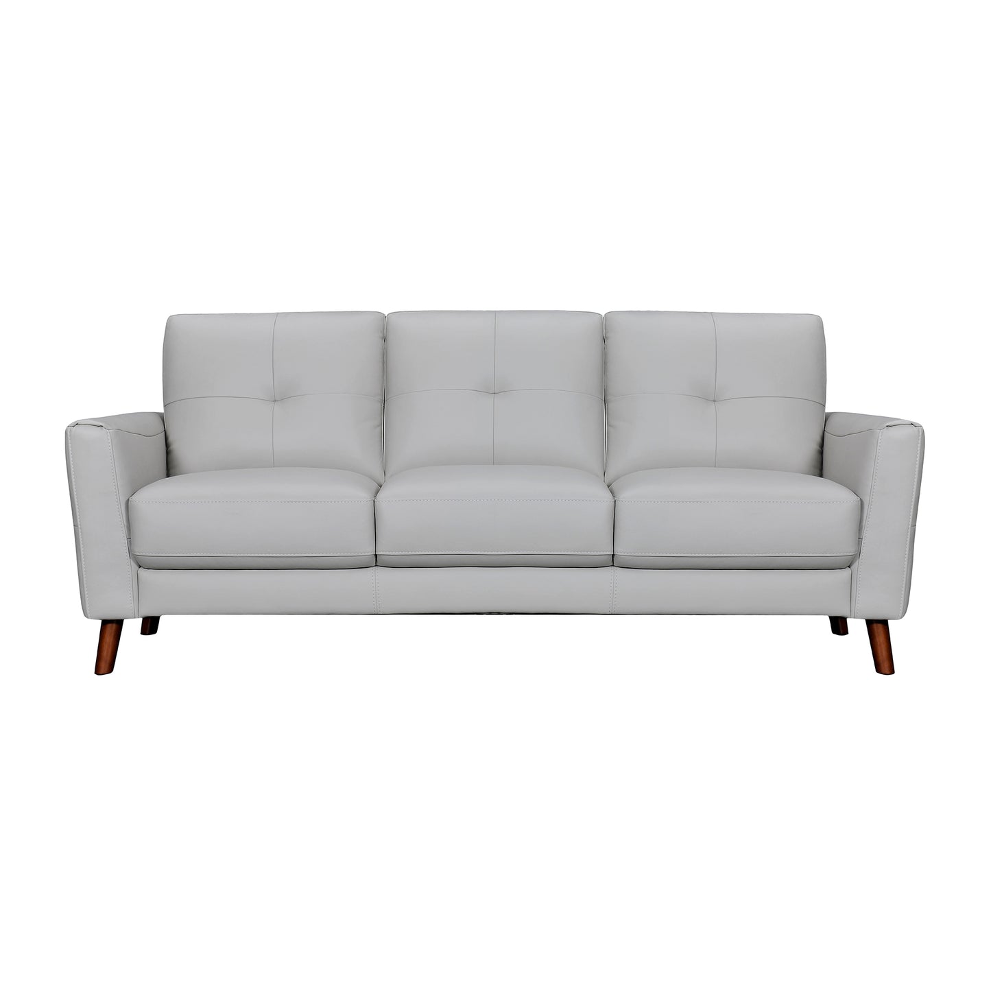 Almafi 82" Dove Gray Leather Sofa By Armen Living | Sofas | Modishstore - 2