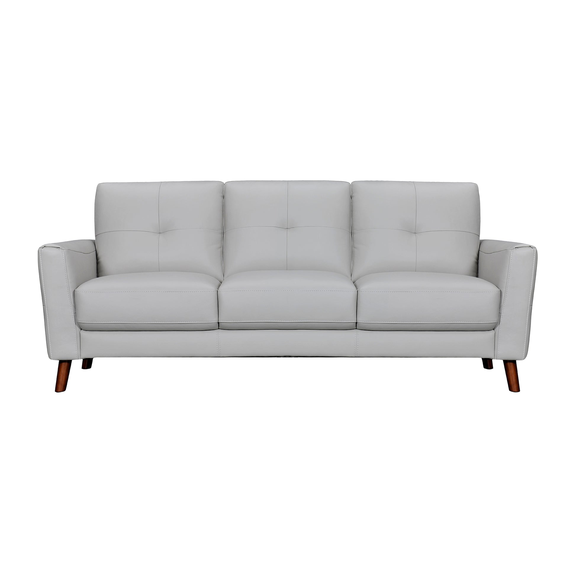 Almafi 82" Dove Gray Leather Sofa By Armen Living | Sofas | Modishstore - 2