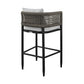 Alegria Outdoor Patio Counter Height Bar Stool in Aluminum with Gray Rope and Cushions By Armen Living | Bar Stools | Modishstore - 6