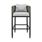 Alegria Outdoor Patio Bar Stool in Aluminum with Gray Rope and Cushions By Armen Living | Bar Stools | Modishstore - 4