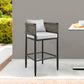 Alegria Outdoor Patio Bar Stool in Aluminum with Gray Rope and Cushions By Armen Living | Bar Stools | Modishstore