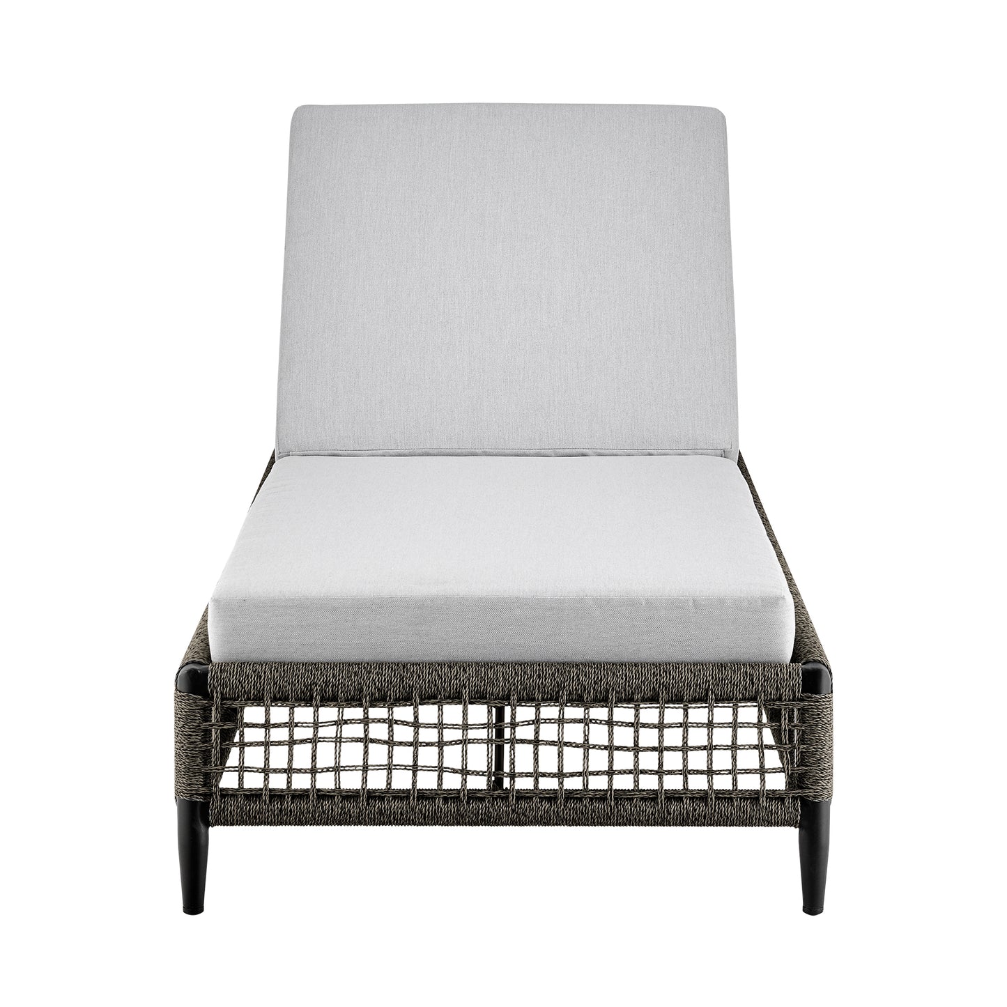 Alegria Outdoor Patio Adjustable Chaise Lounge Chair in Aluminum with Gray Rope and Cushions By Armen Living | Outdoor Chaise Lounges | Modishstore - 3