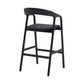 Apache Black Oak Wood and Faux Leather Counter Stool By Armen Living | Bar Stools | Modishstore - 5