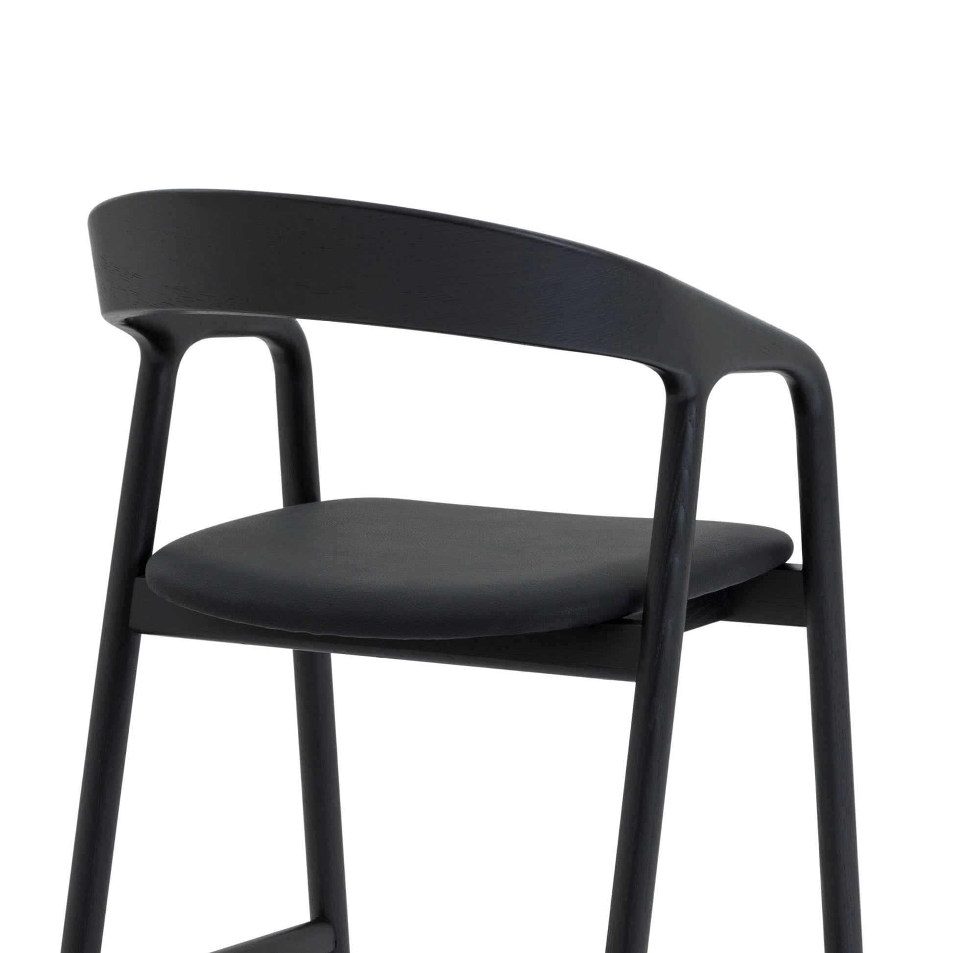 Apache Black Oak Wood and Faux Leather Counter Stool By Armen Living | Bar Stools | Modishstore - 7