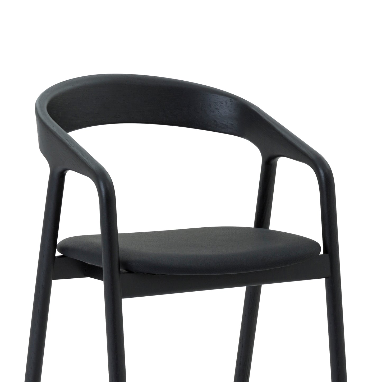 Apache Black Oak Wood and Faux Leather Bar Stool By Armen Living | Bar Stools | Modishstore - 6