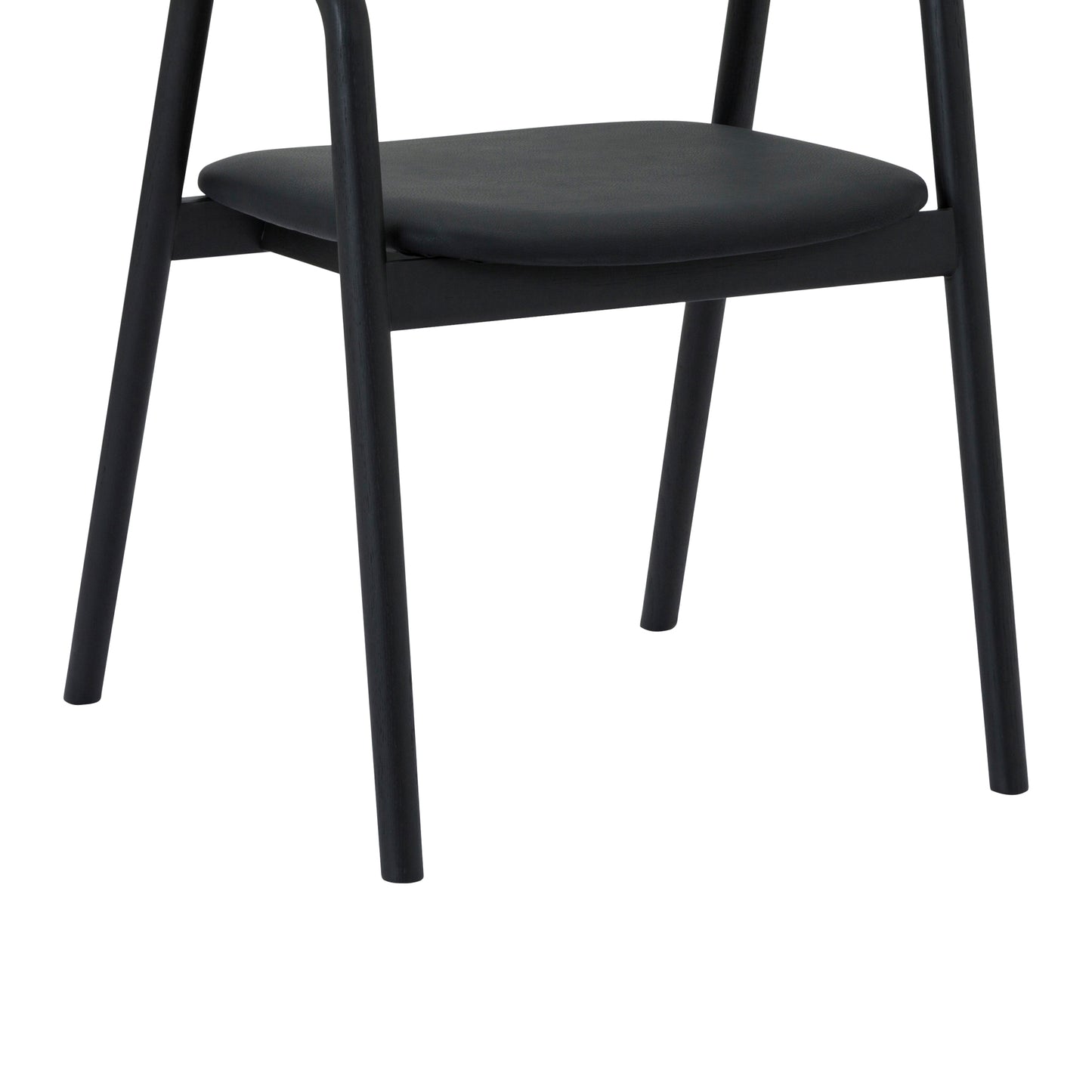 Apache Black Oak Wood and Faux Leather Dining Chair By Armen Living | Dining Chairs | Modishstore - 11