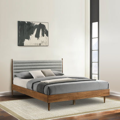 Artemio King Platform Wood Bed Frame in Walnut Finish By Armen Living | Beds | Modishstore