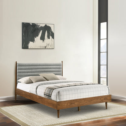 Artemio Queen Platform Wood Bed Frame in Walnut Finish By Armen Living | Beds | Modishstore