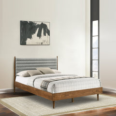 Artemio Queen Platform Wood Bed Frame in Walnut Finish By Armen Living