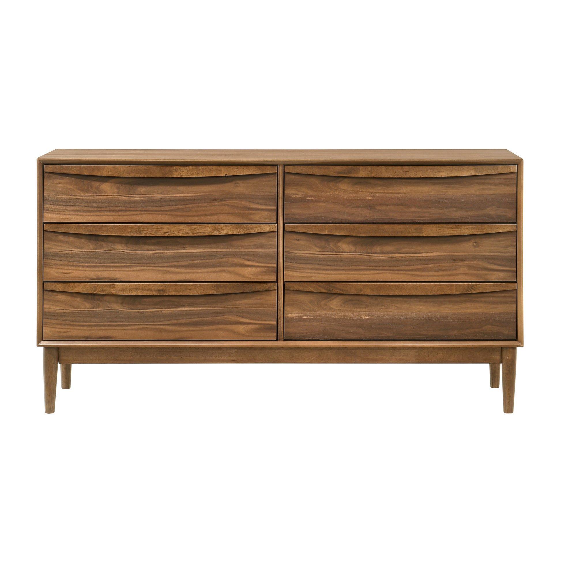 Artemio 6 Drawer Wood Dresser in Walnut Finish By Armen Living | Dressers | Modishstore - 3