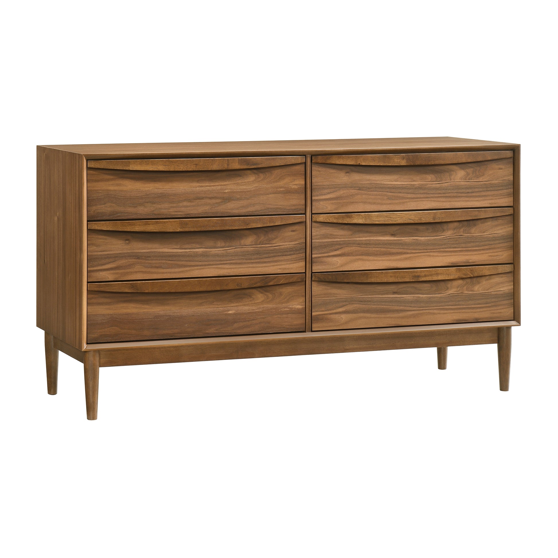 Artemio 6 Drawer Wood Dresser in Walnut Finish By Armen Living | Dressers | Modishstore - 4