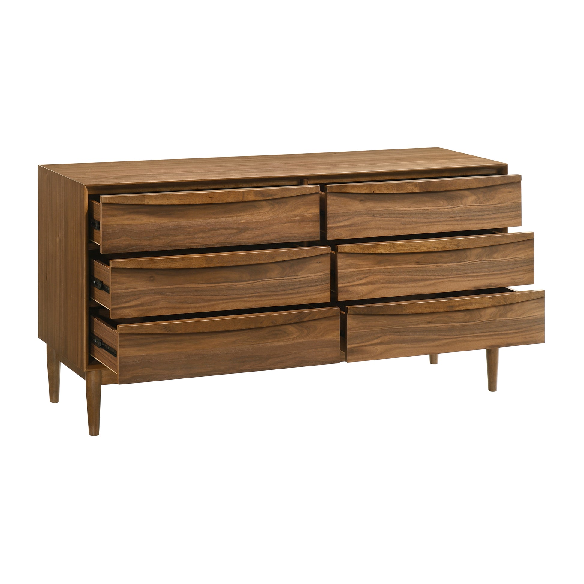 Artemio 6 Drawer Wood Dresser in Walnut Finish By Armen Living | Dressers | Modishstore - 5