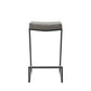 Atlantis 30" Backless Bar Stool with Matte Black Iron and Vintage Gray Faux Leather By Armen Living | Bar Stools | Modishstore - 3