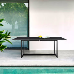 Cayman Outdoor Patio Dining Table in Aluminum By Armen Living