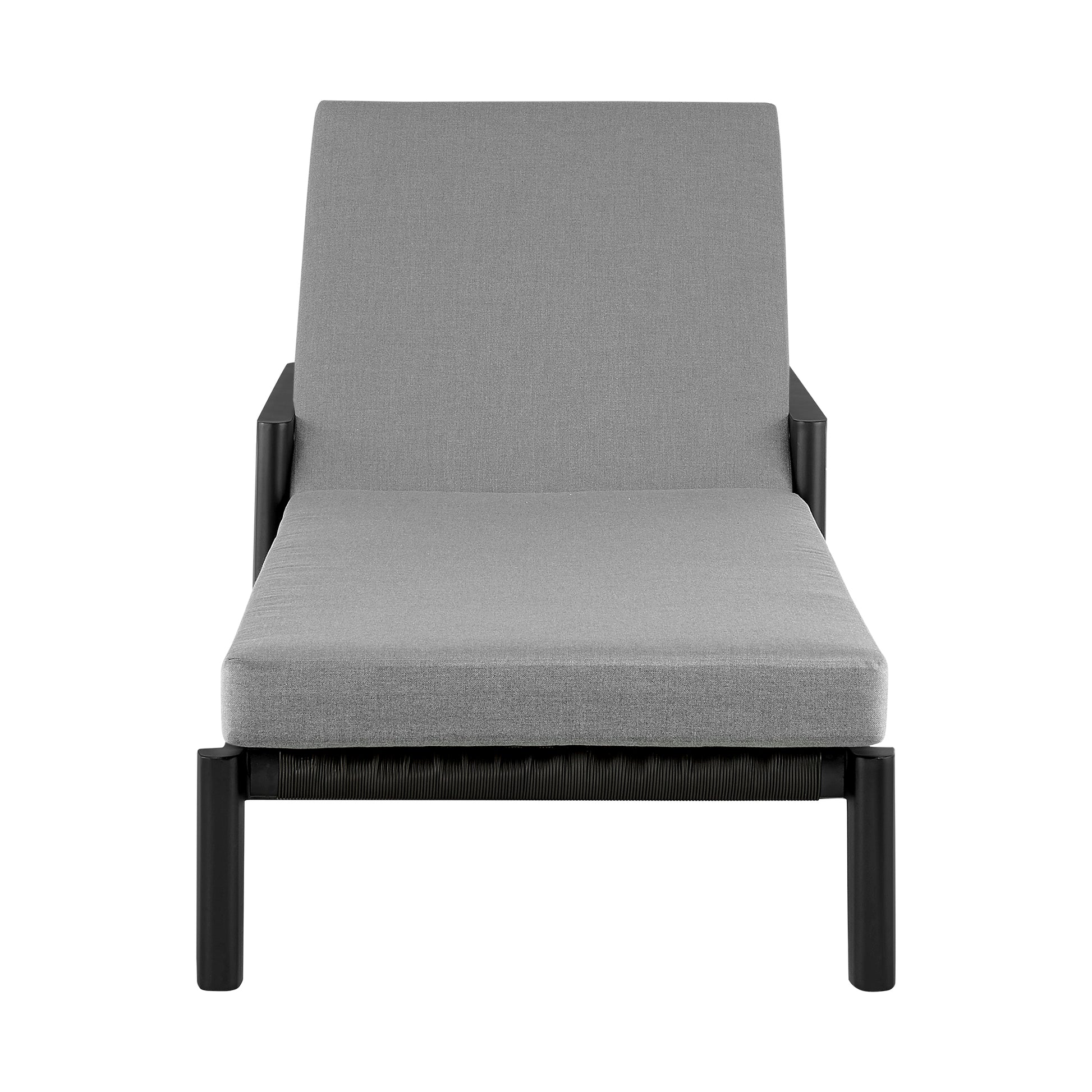 Cayman Outdoor Patio Adjustable Chaise Lounge Chair in Aluminum with Gray Cushions By Armen Living | Outdoor Chaise Lounges | Modishstore - 3