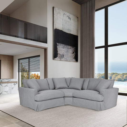 Ciara Upholstered 3 Piece Sectional Sofa in Slate Gray  By Armen Living | Sectional | Modishstore