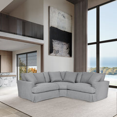 Ciara Upholstered 3 Piece Sectional Sofa in Slate Gray  By Armen Living