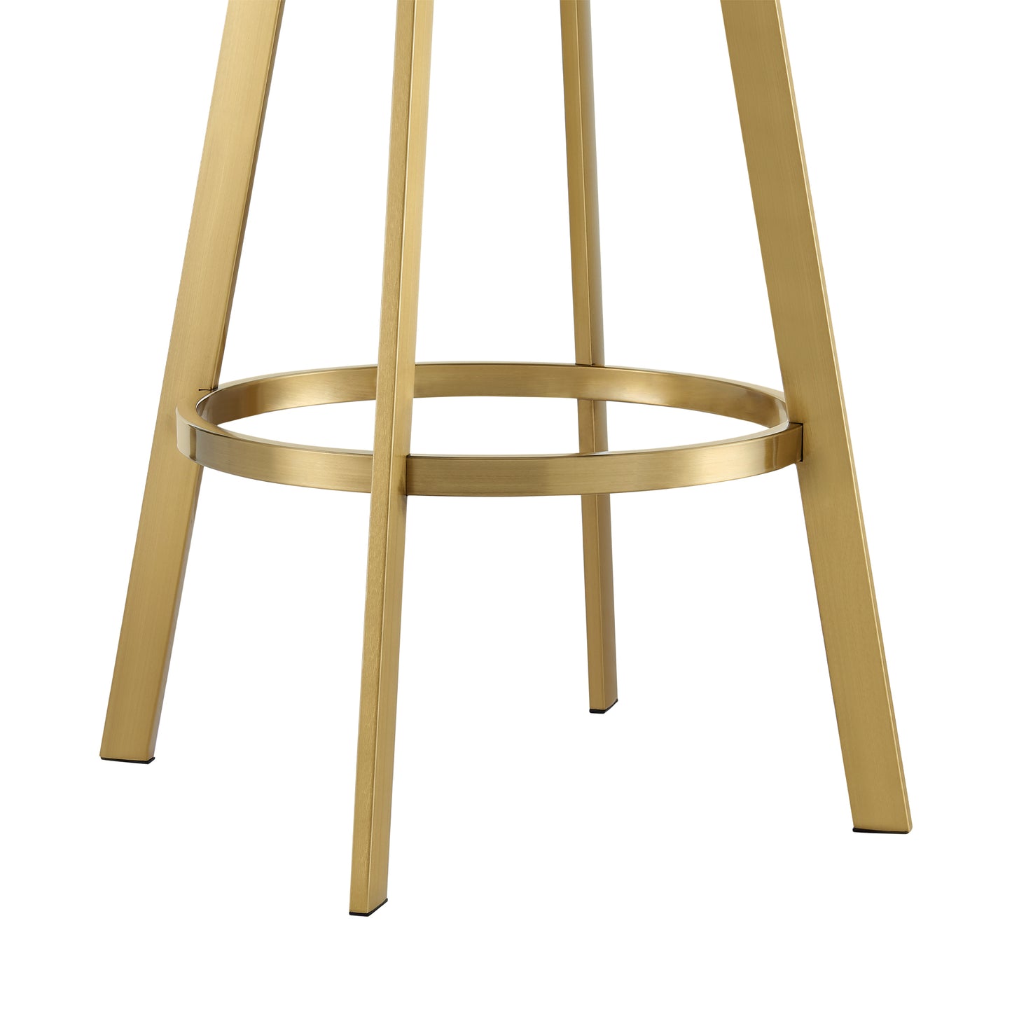 Chelsea 30" Swivel Bar Stool with Gold Brushed Stainless Steel and Taupe Fabric By Armen Living | Bar Stools | Modishstore - 8