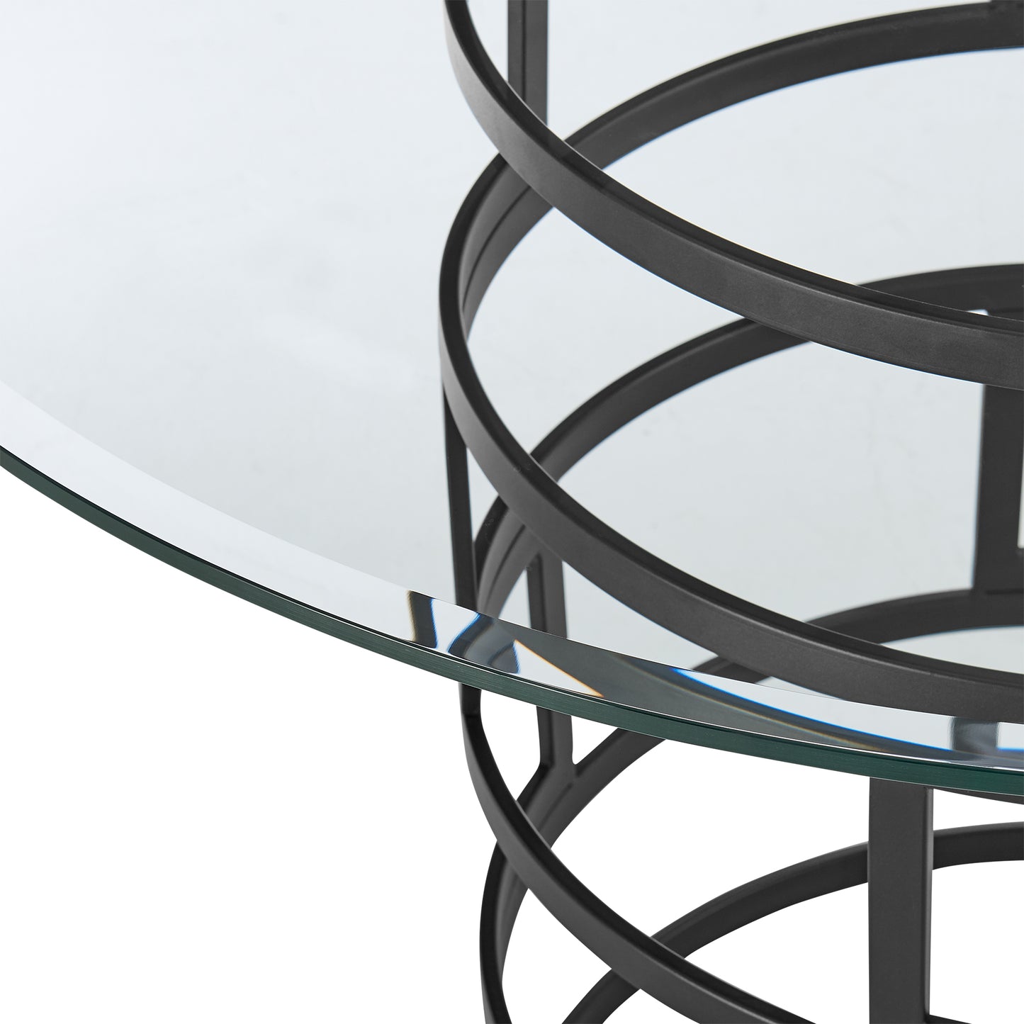 Diaz Contemporary 48" Round Dining Table with Brushed Stainless Steel Base and Glass Tabletop By Armen Living | Dining Tables | Modishstore - 15