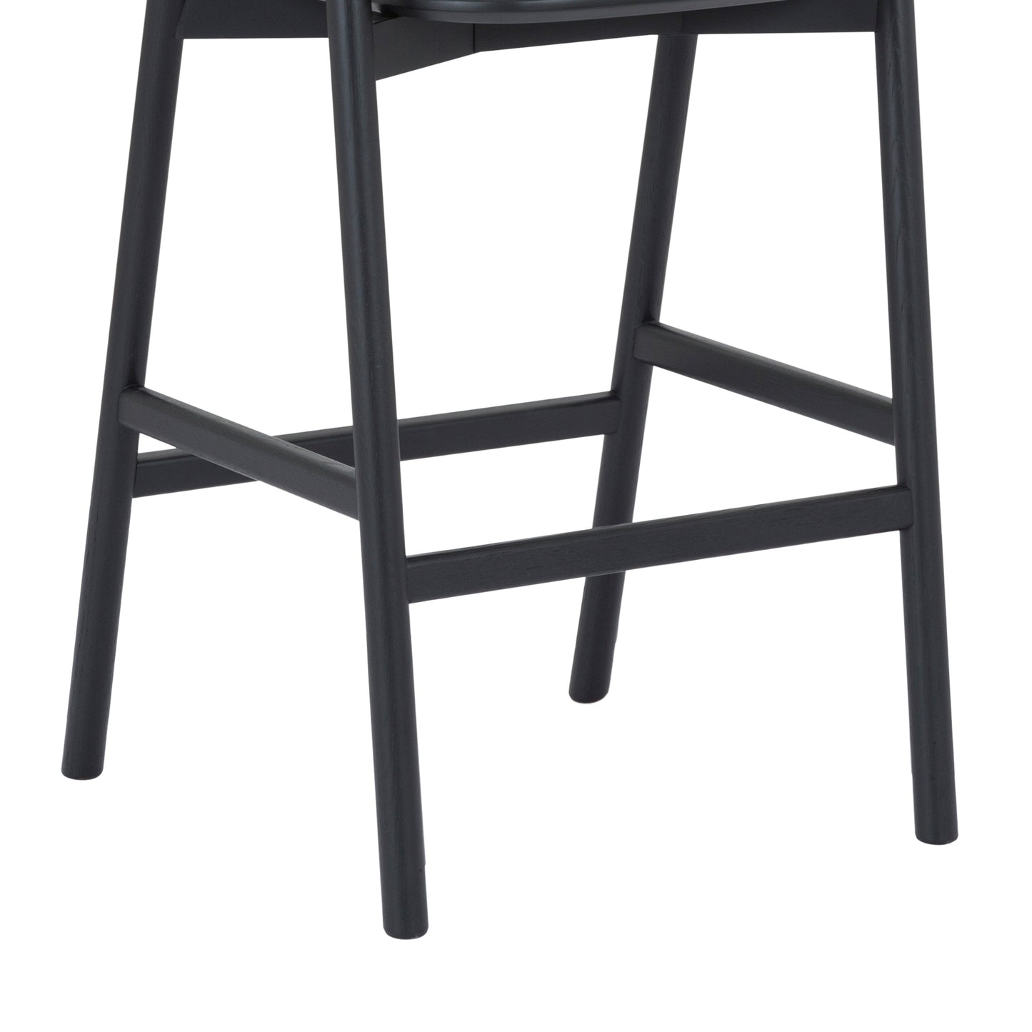 Echo Black Oak Wood and Faux Leather Counter Stool By Armen Living | Bar Stools | Modishstore - 11