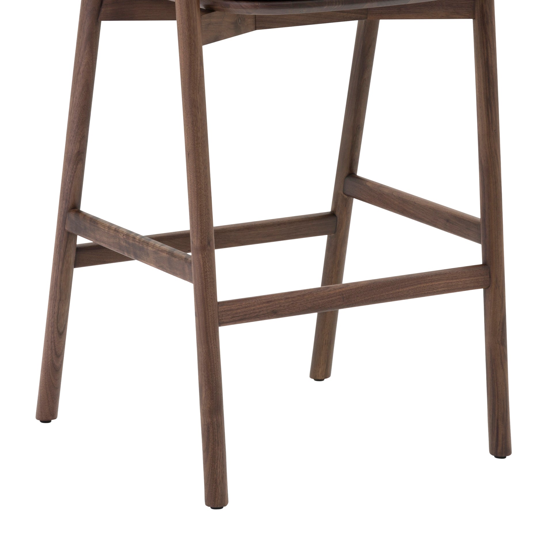 Echo Walnut Wood and Black Faux Leather Bar Stool By Armen Living | Bar Stools | Modishstore - 11