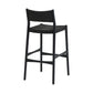 Erie Black Woven Paper Cord and Wood Counter Stool By Armen Living | Bar Stools | Modishstore - 5