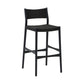 Erie Black Woven Paper Cord and Wood Bar Stool By Armen Living | Bar Stools | Modishstore - 2