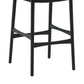 Erie Black Woven Paper Cord and Wood Bar Stool By Armen Living | Bar Stools | Modishstore - 11