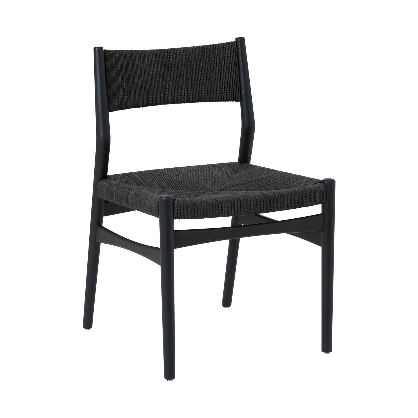 Erie Black Woven Paper Cord and Wood Dining Chairs - Set of 2 By Armen Living | Dining Chairs | Modishstore - 4