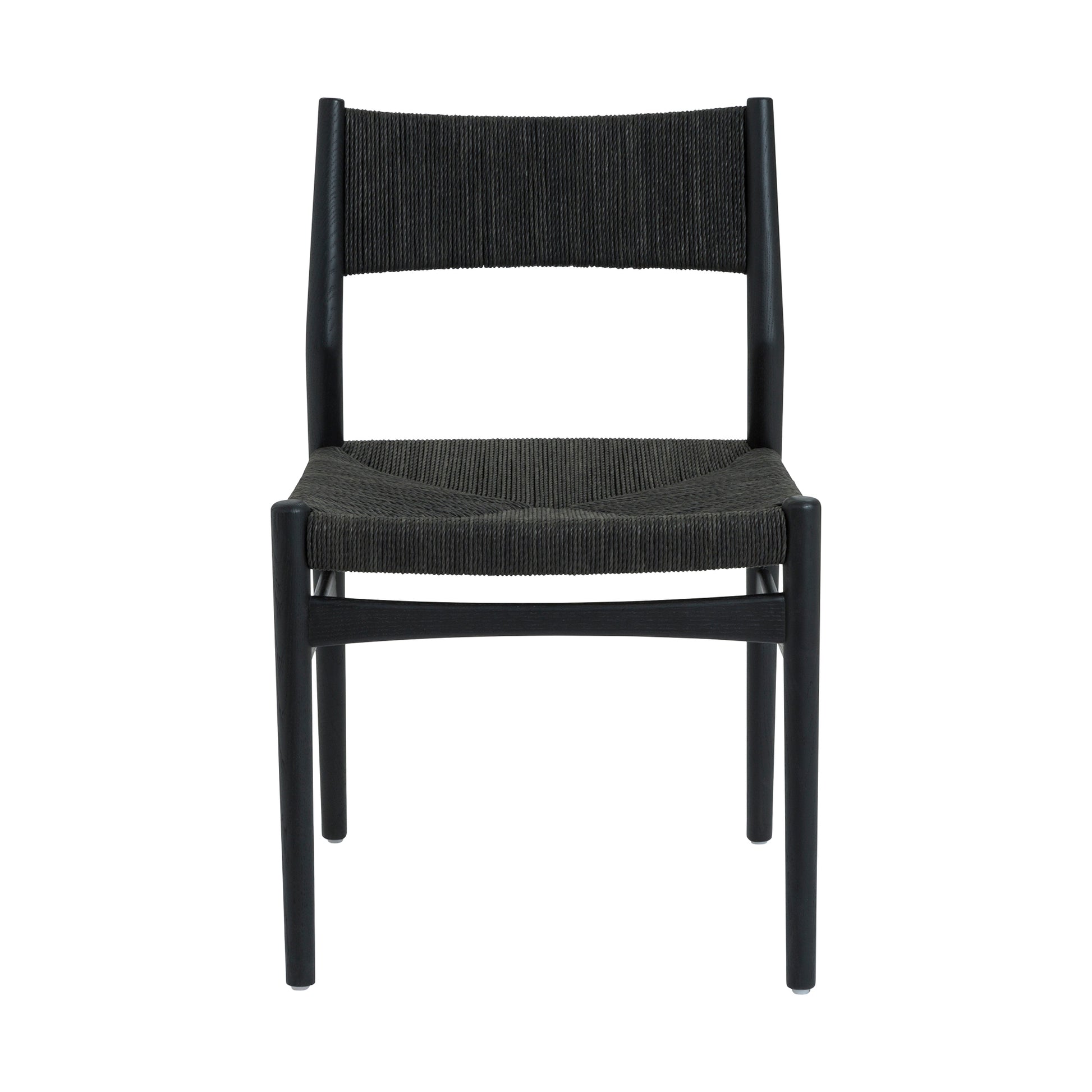 Erie Black Woven Paper Cord and Wood Dining Chairs - Set of 2 By Armen Living | Dining Chairs | Modishstore - 5