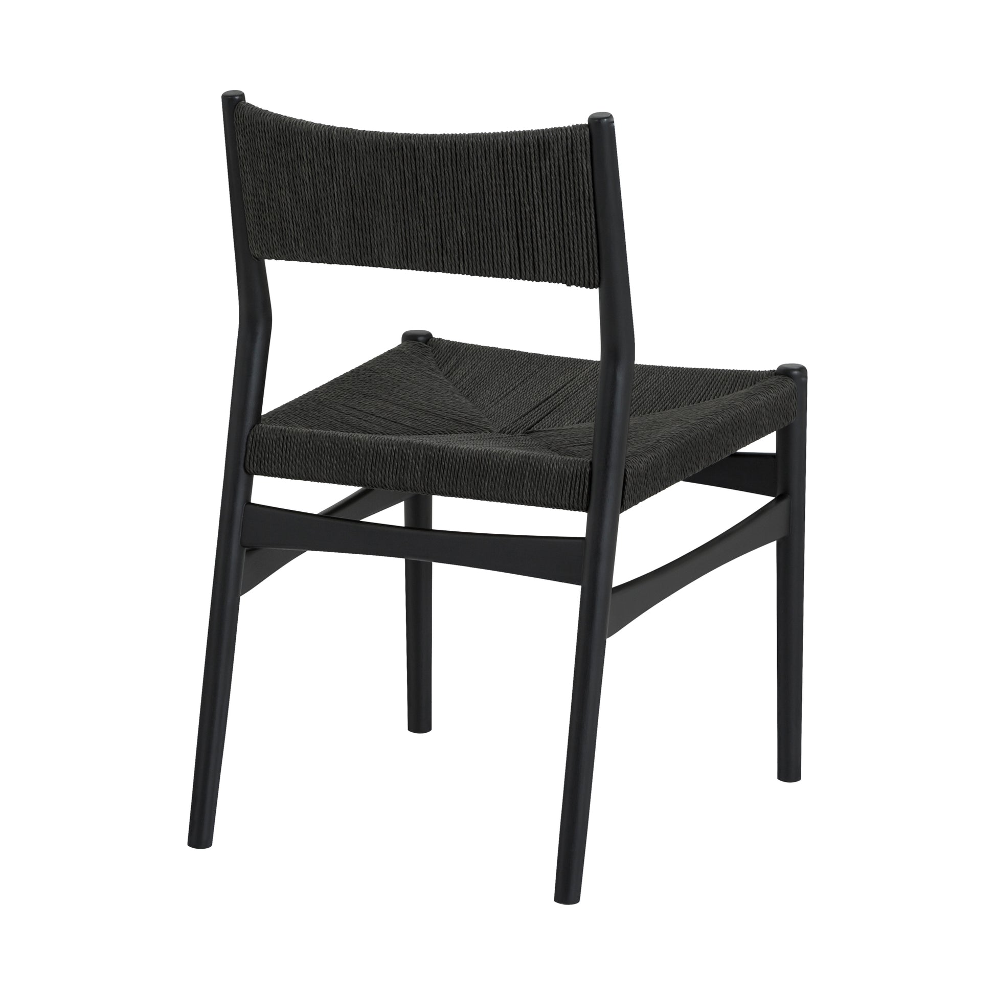 Erie Black Woven Paper Cord and Wood Dining Chairs - Set of 2 By Armen Living | Dining Chairs | Modishstore - 7