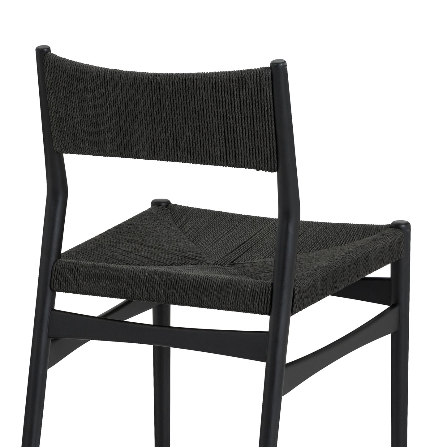 Erie Black Woven Paper Cord and Wood Dining Chairs - Set of 2 By Armen Living | Dining Chairs | Modishstore - 12