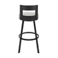 Flynn 26" Swivel Counter Stool in Black Metal with Light Gray Faux Leather By Armen Living | Bar Stools | Modishstore - 6