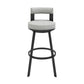 Flynn 30" Swivel Bar Stool in Black Metal with Light Gray Faux Leather By Armen Living | Bar Stools | Modishstore - 3