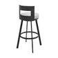 Flynn 30" Swivel Bar Stool in Black Metal with Light Gray Faux Leather By Armen Living | Bar Stools | Modishstore - 5