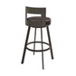 Flynn 26" Swivel Counter Stool in Black Metal with Light Gray Faux Leather By Armen Living | Bar Stools | Modishstore - 14